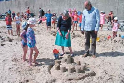 Summer fun building sandcastles