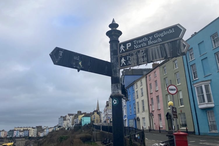 Tenby fingerpost sign