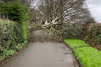 Warnings continue as Storm Eunice causes damage across county