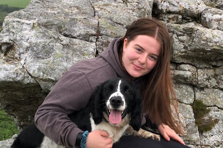 Haverfordwest High School pupil Anna Long and her dog Bracken