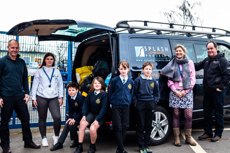 Loading up at Lympstone Primary School.