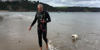 Plumber Peter’s Prostate Cymru swim fundraiser around Caldey
