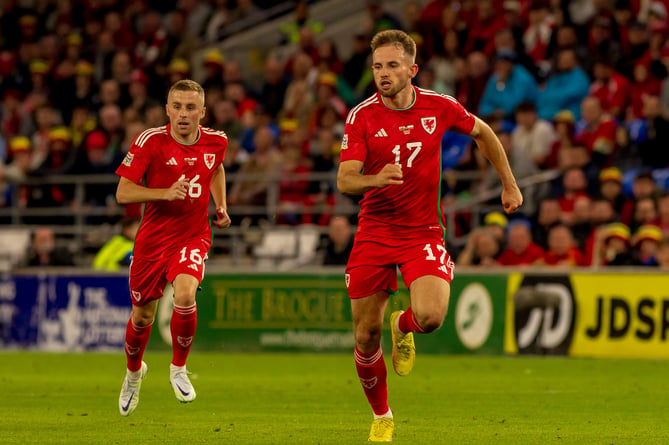 Rhys Norrington-Davies races upfield against Poland on Sunday