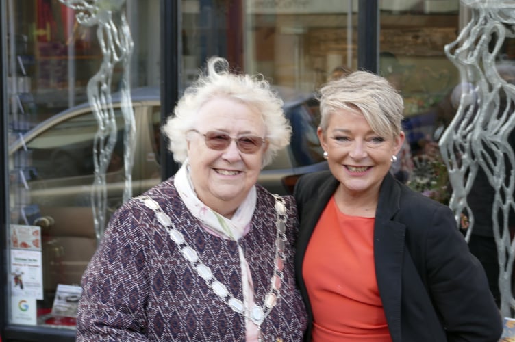 Mayor and Dawny Tootes outside the Dockyard Gallery in Pembroke Dock