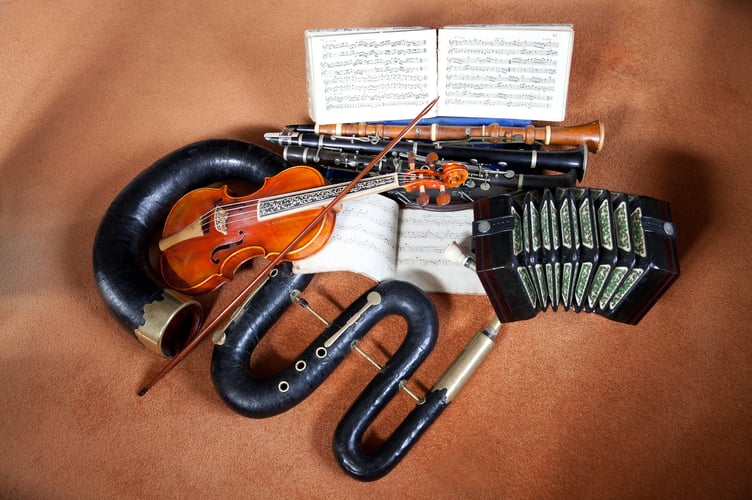 1840s folk instruments as used by the Mellstock Band