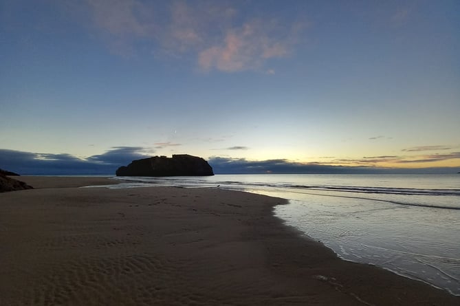 Ribs of sand and golden light near St Catherine's Island, Tenby