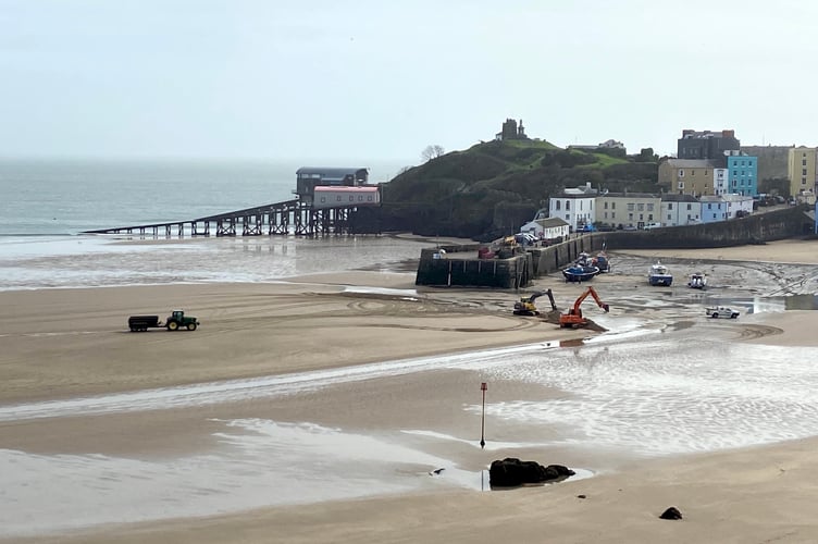 Tenby harbour dredging