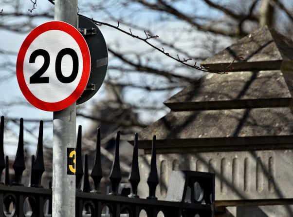 A 20mph limit sign