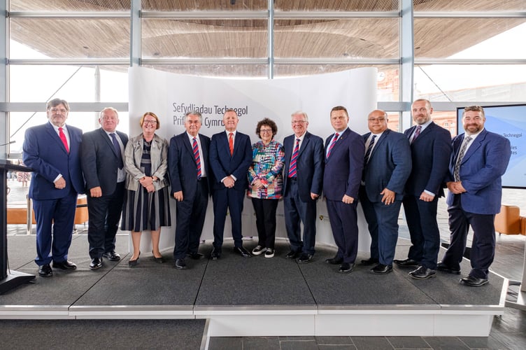 Representatives of the University of Wales Trinity Saint David and partner colleges including Pembrokeshire College