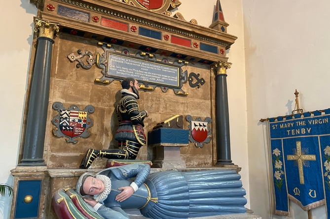 Monument at St Mary's Church Tenby