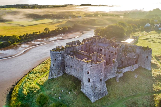 Carew Castle from the air