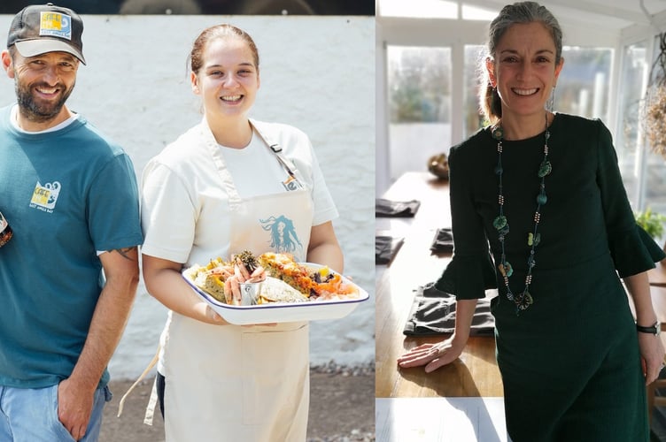 Jonathan Williams with chef Charlie Cowgill-Pang, and Orsola Muscia.