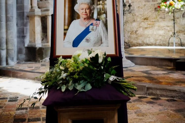 St Davids Catherdal late Queen ceremony