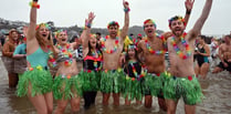 All the fancy dress entrants from Saundersfoot's New Year's Day Swim