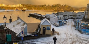 WATCH: Snow falls on Tenby's picturesque harbour