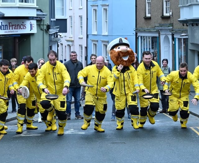 CANCELLED: Tenby’s popular Pancake Race in aid of the RNLI