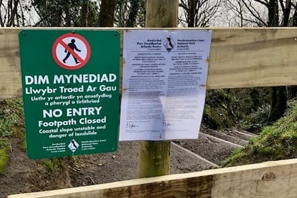 Public coastal footpath to beach to remain closed until beyond summer