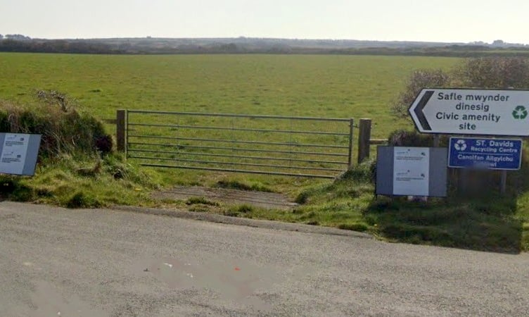 The St Davids waste recycling centre.