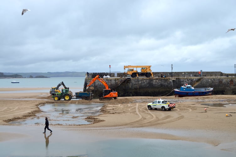 Tenby harbour dredging