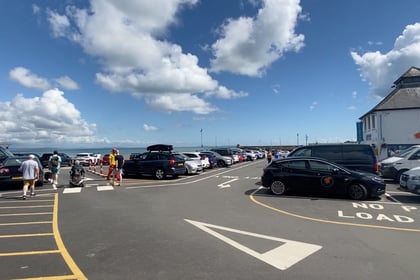 Electric vehicle charging points at Saundersfoot Harbour backed