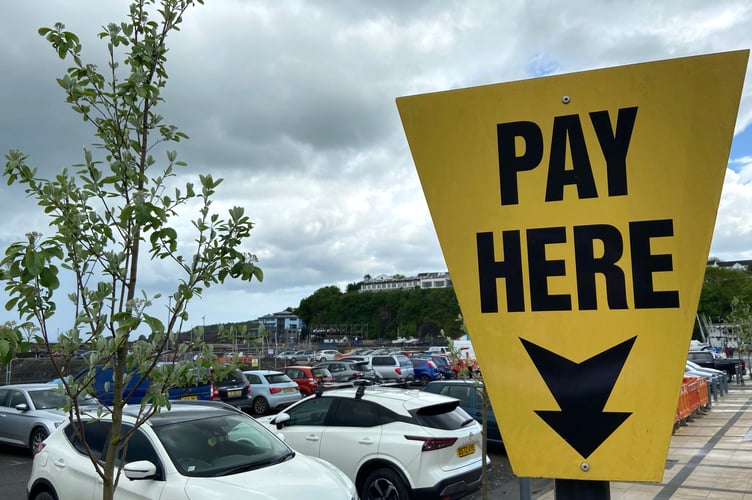 Saundersfoot harbour parking sign