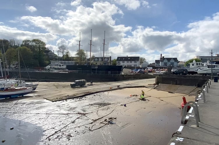 Saundersfoot harbour sluice