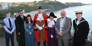 Mayor Dai Morgan dons the scarlet robes of office once again for Tenby
