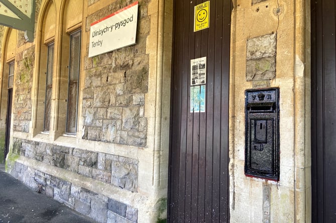 Tenby station post box