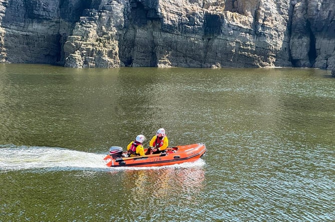 Dog in lifeboat