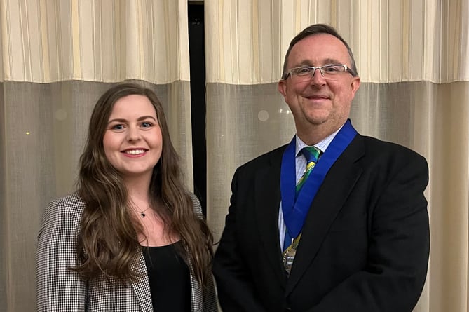 This year’s Ambassador, Ffion Edwards, pictured with the Society President, Adam Thorne, at the AGM earlier this year.