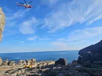 Tenby RNLI & coastguards rescue climber who'd fallen 40ft onto rocks