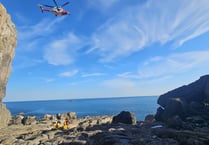 Tenby RNLI & coastguards rescue climber who'd fallen 40ft onto rocks