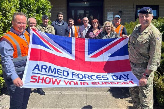 Armed Forces Day flag rasied at Castlemartin Range