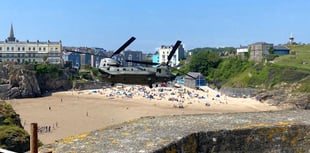 WATCH: A Chinook military helicopter heading over Saundersfoot & Tenby