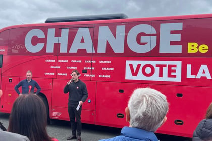 Labour 'battle bus' comes to Pembrokeshire on the election campaign