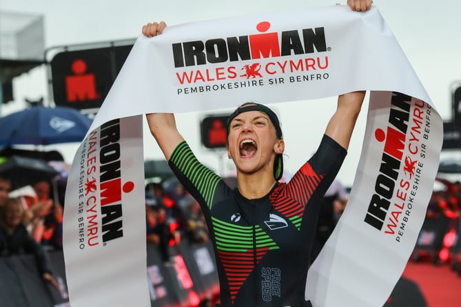 TENBY, WALES - SEPTEMBER 20: part in IRONMAN Wales on September 20, 2024 Athletes take part in the Shake Through Run in Tenby, Wales. (Photo by Huw Fairclough | Ironman)