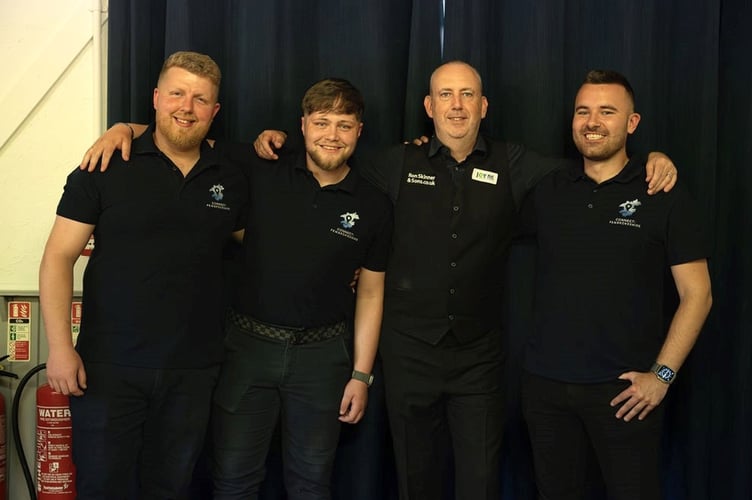 Snooker ace Mark Williams with the Connect: Pembrokeshire team - Boden Llewellyn, Zak McCann and Dan Metcalf (Pic: Moonbeam Media Wales)