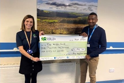 Pictured above: Katie Hancock, Fundraising Officer and Reg Mwandiambira, Mental Health And Learning Disabilities Commissioning Case Manager