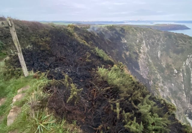 Images of the scene the following morning (taken on November 1) sadly show the damage caused to the landscape. 