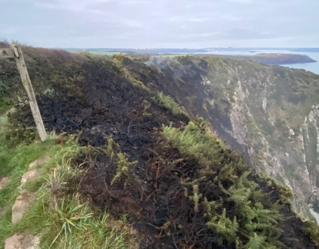 Images of the scene the following morning (taken on November 1) sadly show the damage caused to the landscape. 