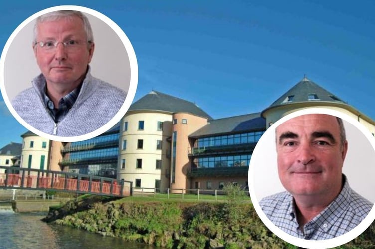 Pembrokeshire councillors Alec Cormack and chris Williams are calling for an end to council support of the Long Course Weekend. Pictures: Pembrokeshire County Council.