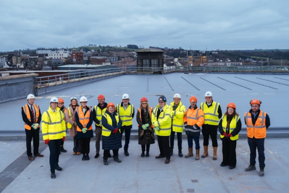 Guests, including members of the Welsh Government, took the opportunity to see first-hand the progress of the re-fit of the former Debenhams store at St Catherine’s Walk. 