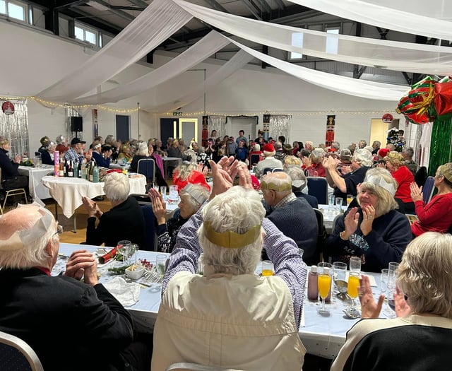 Over 65s enjoy free Christmas lunch at Giraldus Centre, Manorbier