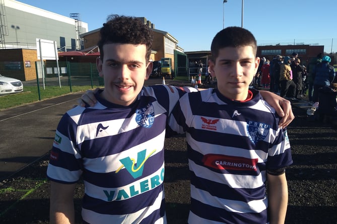 Pembroke RFC U15s players at the West Wales festival