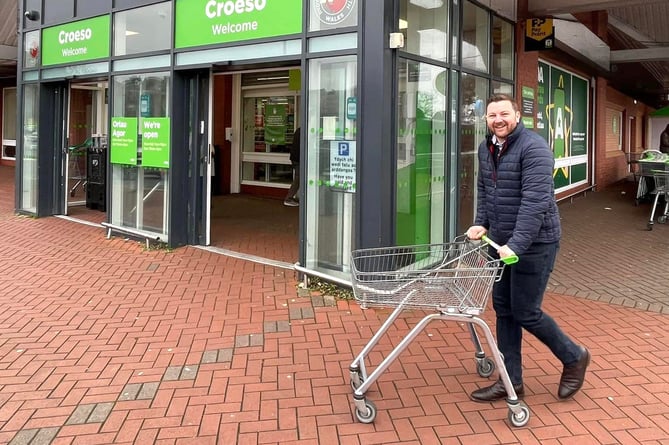 Samuel Kurtz Member of the Senedd for Carmarthen West and South Pembrokeshire pictured at the ASDA store in Pembroke Dock. 