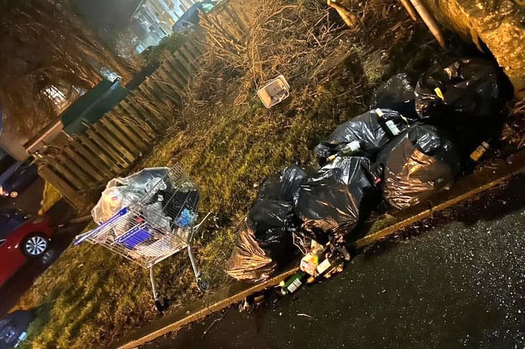 Multiple rubbish bags and bottles dumped by a train station entrance in Pembrokeshire has been slammed on social media - although some highlight it as a worrying sign of the times, in light of less waste collections being made by Pembrokeshire County Council.