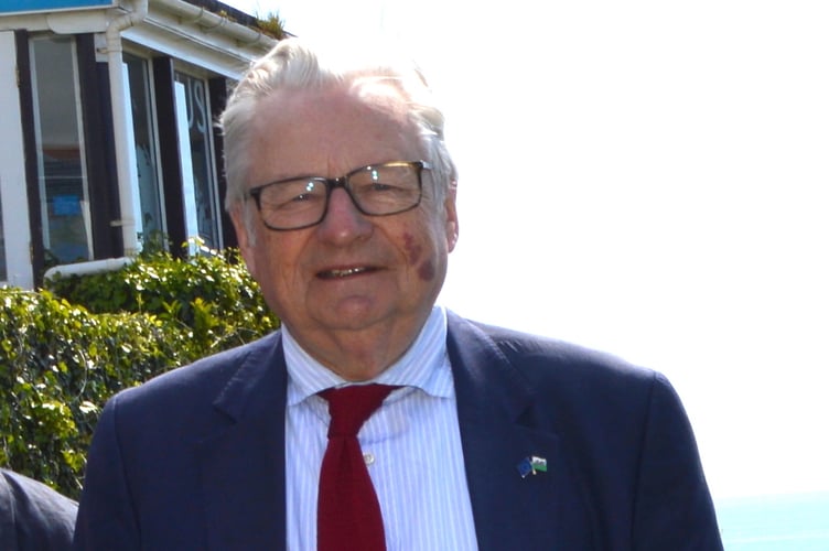 Lord Dafydd Elis-Thomas on a visit to Tenby Museum when he served as the Welsh Government's culture, sport and tourism minister from 2017 to 2021.