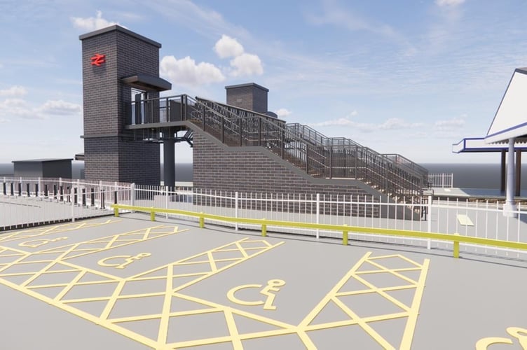 The proposed new footbridge at Tenby railway station. Picture: Network Rail application.