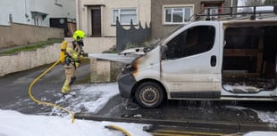 Haverfordwest crew attend van fire